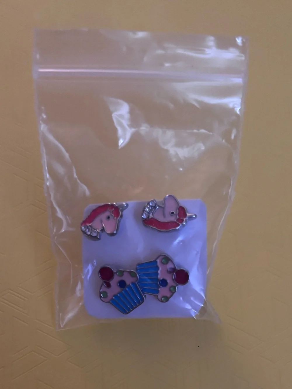 Playful Unicorn & Cupcake Kids Earring Set - Pink, Blue & Red Hypoallergenic